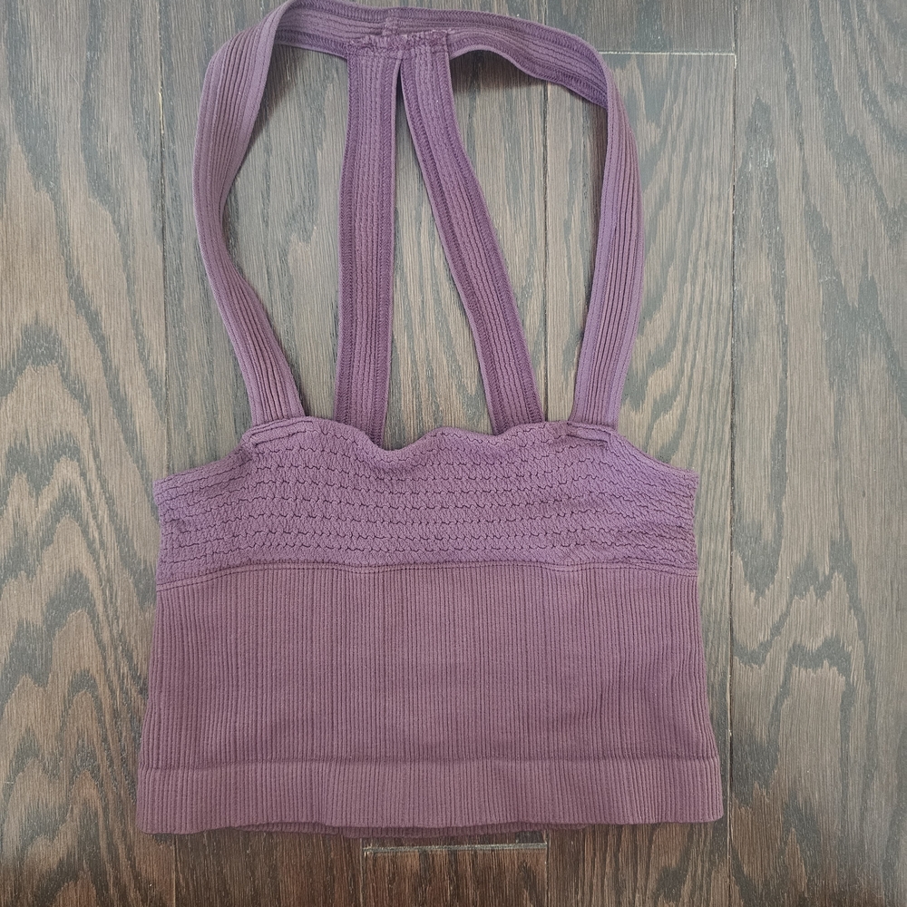 Free People Intimately Purple Crochet Trim Ribbed Bralette